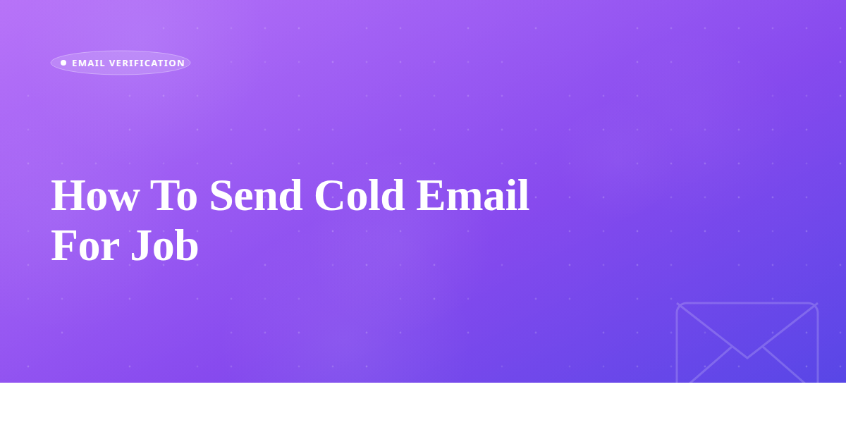 How To Send Cold Email For Job